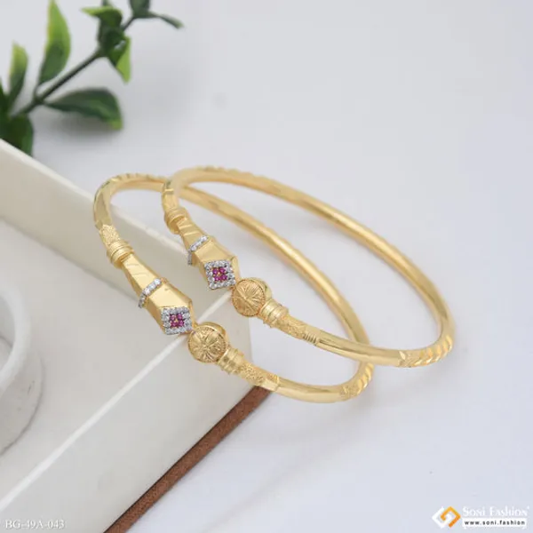 1_Gram_Gold_Plated_Lovely_Design_Bangles_For_Women_Style_A043