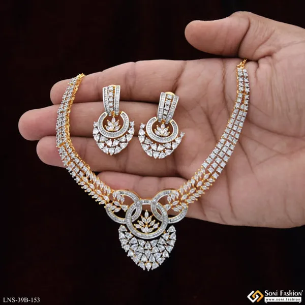 Fashion_Forward_Gold_Plated_Diamond_Necklace_Set_For_Ladies_Style_B153