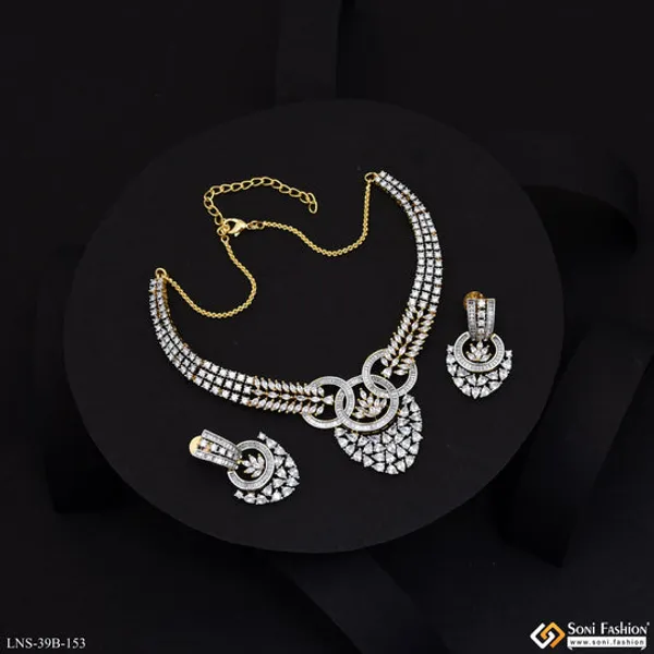 Fashion_Forward_Gold_Plated_Diamond_Necklace_Set_For_Ladies_Style_B153