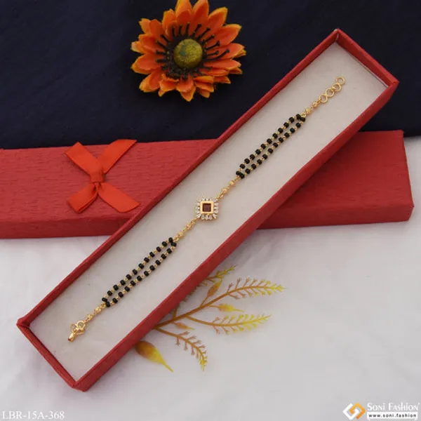1_Gram_Gold_Plated_Red_Stone_New_Style_Mangalsutra_Bracelet_For_Women_Style_A368