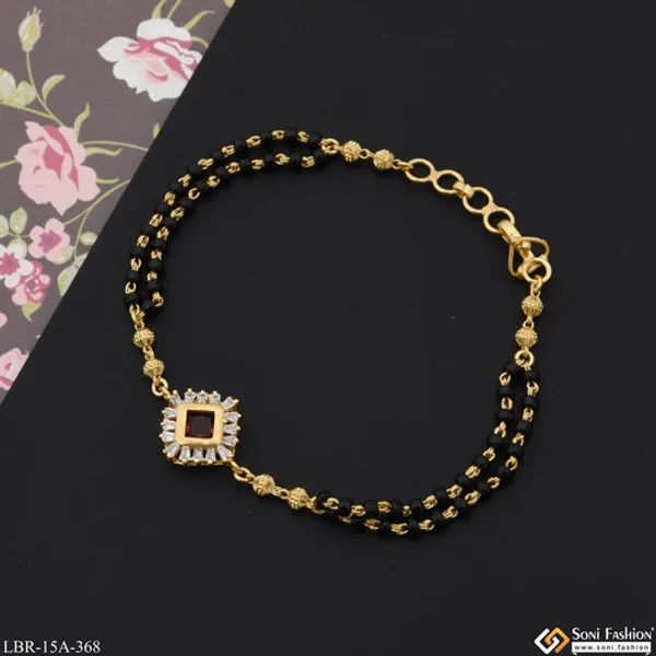 1_Gram_Gold_Plated_Red_Stone_New_Style_Mangalsutra_Bracelet_For_Women_Style_A368