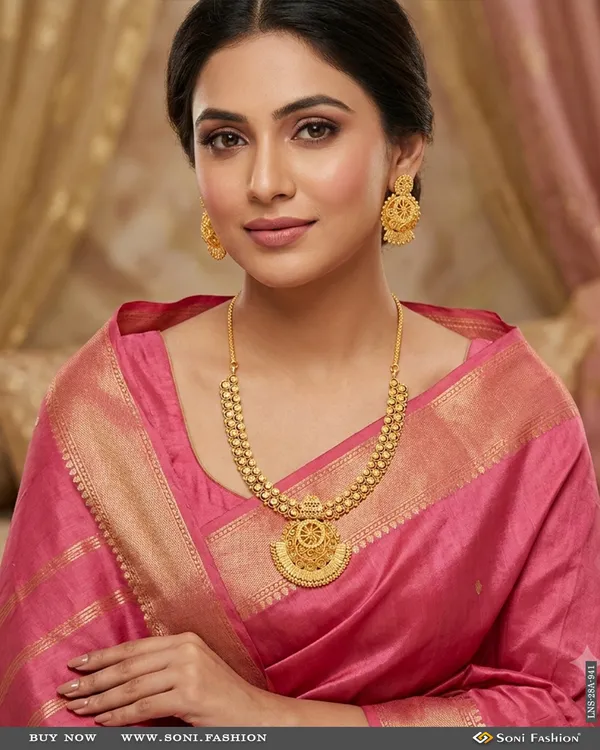 1_Gram_Gold_Plated_Decorative_Design_Necklace_Set_For_Women_Style_A941