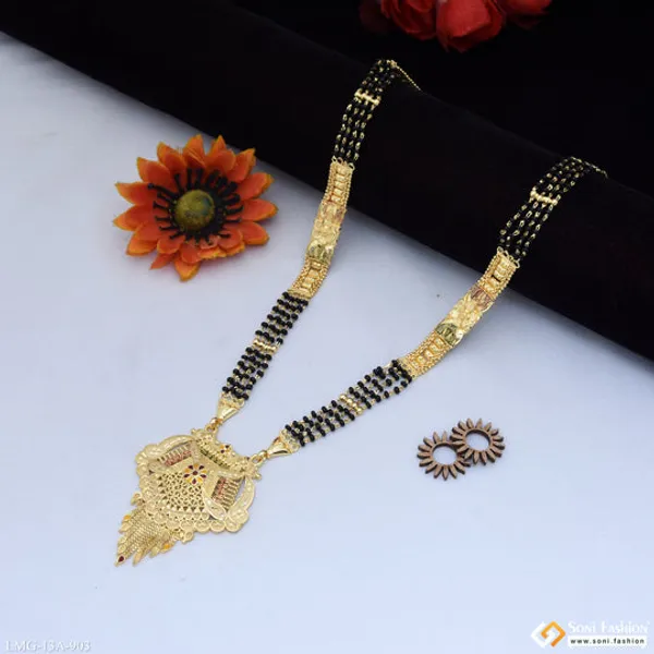 4_Line_Casual_Design_Gold_Plated_Mangalsutra_For_Women_Style_A903