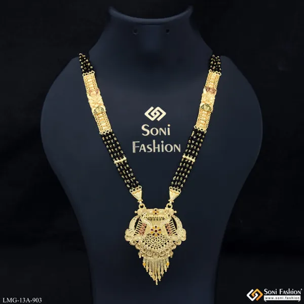 4_Line_Casual_Design_Gold_Plated_Mangalsutra_For_Women_Style_A903