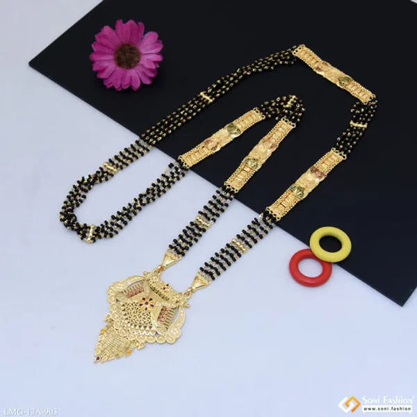 4_Line_Casual_Design_Gold_Plated_Mangalsutra_For_Women_Style_A903