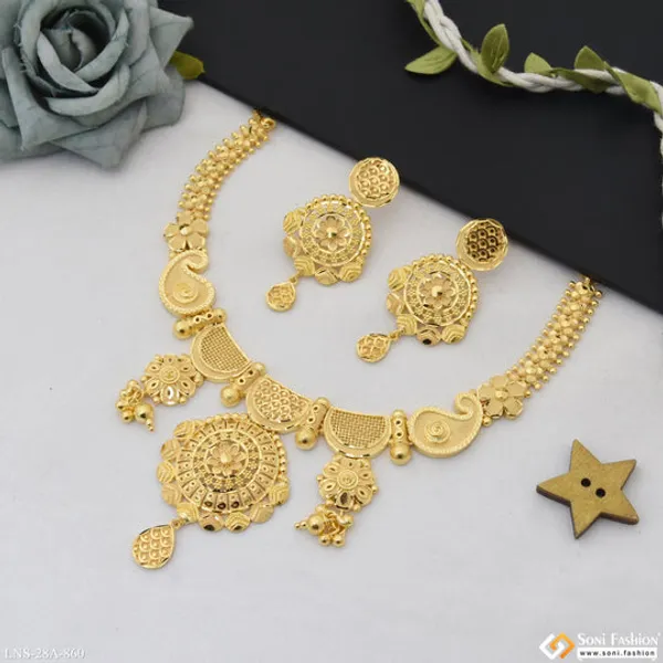 1_Gram_Gold_Plated_Graceful_Design_Necklace_Set_For_Women_Style_A860