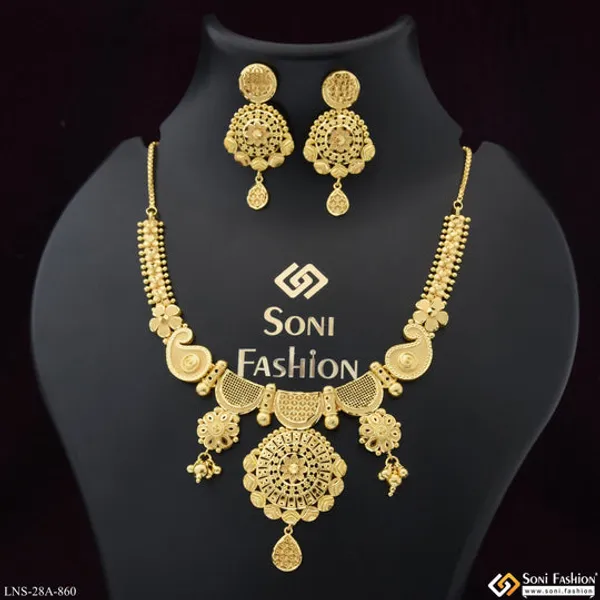 1_Gram_Gold_Plated_Graceful_Design_Necklace_Set_For_Women_Style_A860