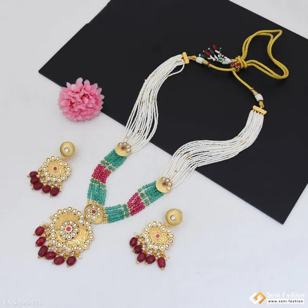 Chic_Design_Gold_Plated_Antique_Necklace_Set_For_Women_Style_B124