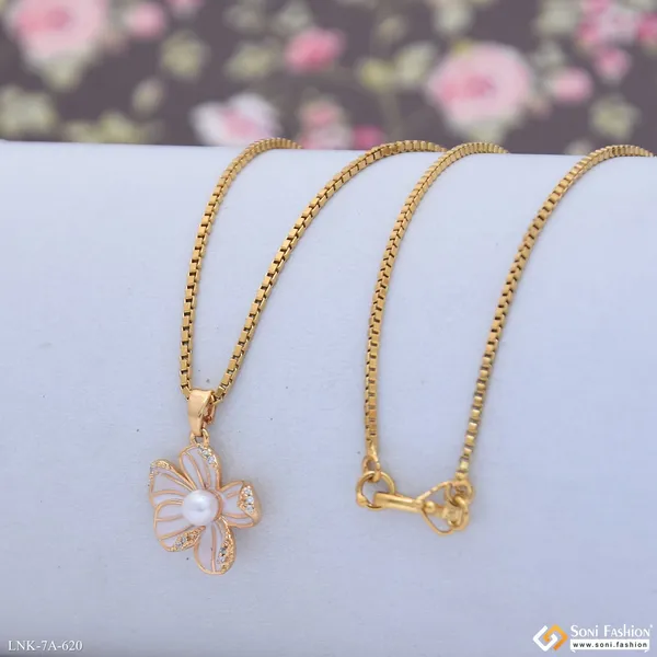 Dazzling_Design_Gold_Plated_Chain_Pendant_For_Ladies_Style_A620