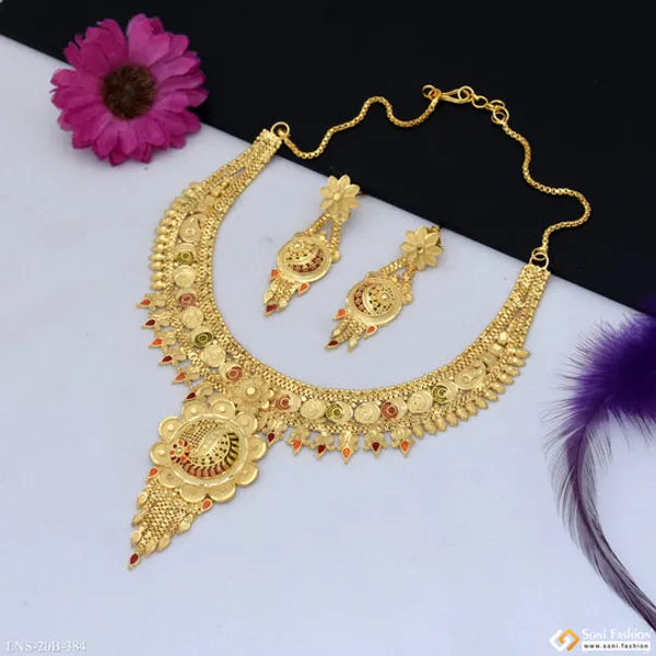 Fashionable_Gold_Plated_Necklace_Set_For_Women_Style_B384