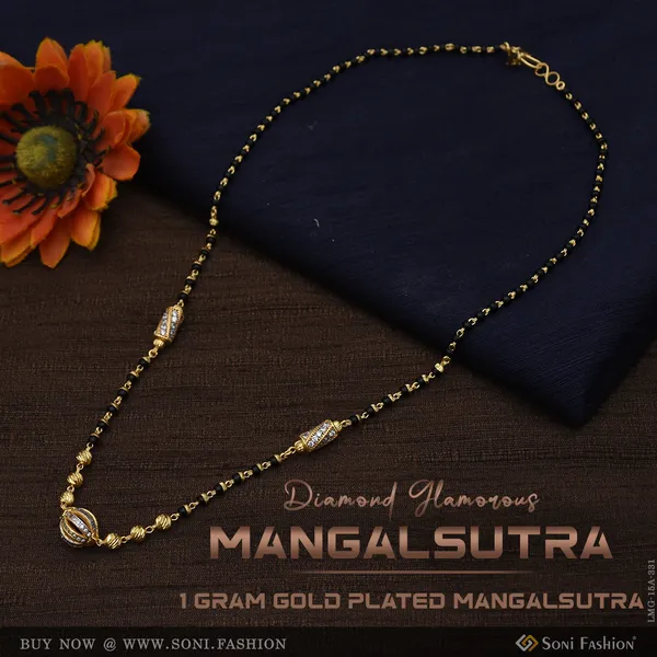 1_Gram_Gold_Plated_With_Diamond_Glamorous_Design_Mangalsutra_For_Women_Style_A331