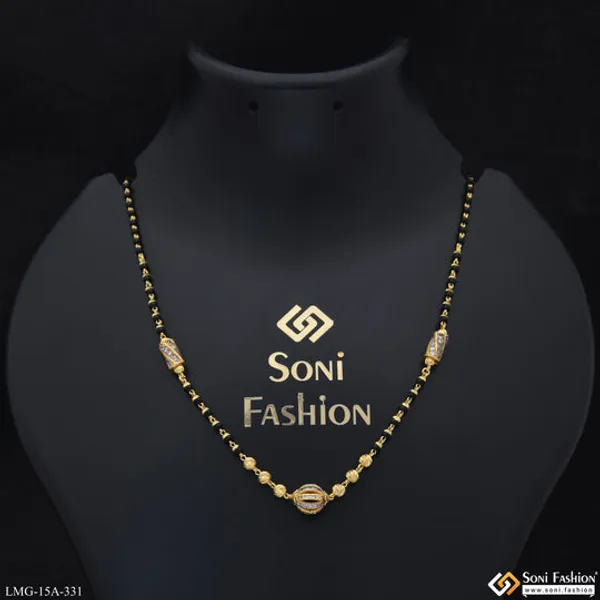 1_Gram_Gold_Plated_With_Diamond_Glamorous_Design_Mangalsutra_For_Women_Style_A331