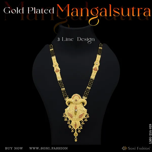 3_Line_High_Class_Design_Gold_Plated_Mangalsutra_For_Women_Style_A828