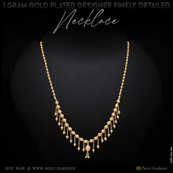 1_Gram_Gold_Plated_Designer_Finely_Detailed_Necklace_For_Ladies_Style_A424