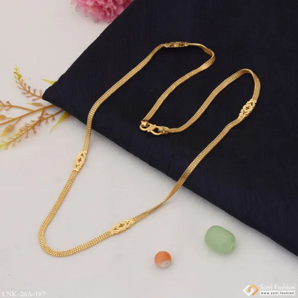1_Gram_Gold_Plated_Fashionable_Design_Cool_Design_Chain_For_Ladies_Style_A187