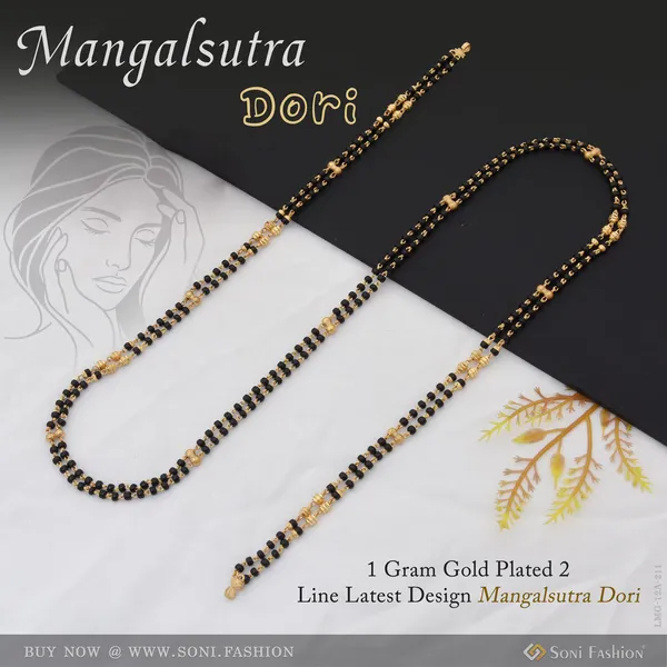 1_Gram_Gold_Plated_2_Line_Latest_Design_Mangalsutra_Dori_For_Women_Style_A211