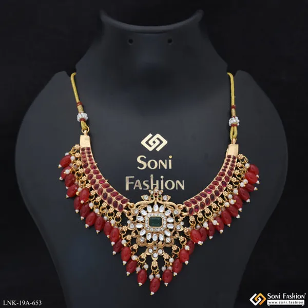 Latest_Design_Gold_Plated_Antique_Necklace_For_Women_Style_A653