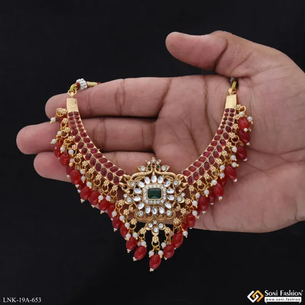 Latest_Design_Gold_Plated_Antique_Necklace_For_Women_Style_A653