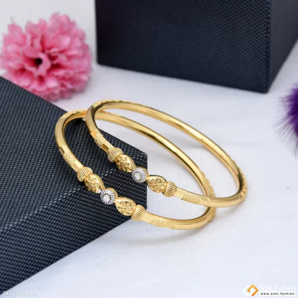 1_Gram_Gold_Plated_Dazzling_Design_Bangles_For_Ladies_Style_A056