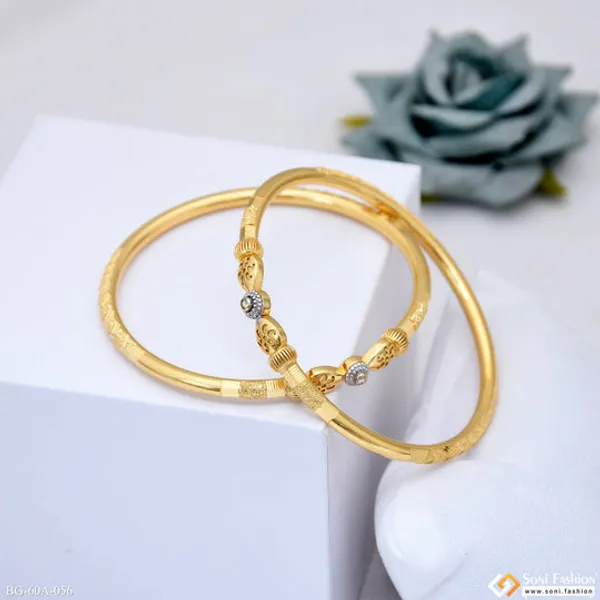 1_Gram_Gold_Plated_Dazzling_Design_Bangles_For_Ladies_Style_A056