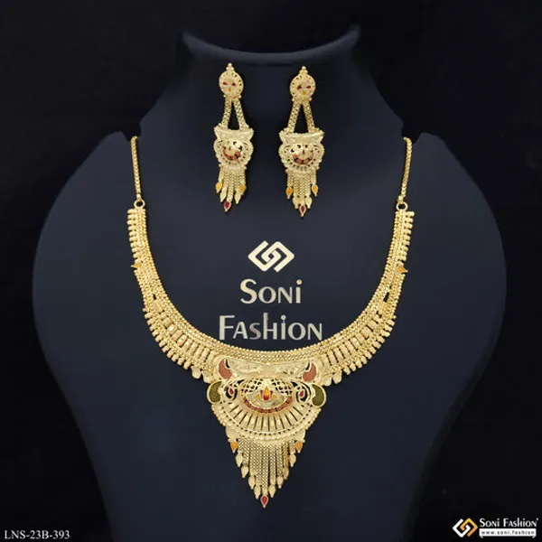 Magnificent_Design_Gold_Plated_Necklace_Set_For_Women_Style_B393