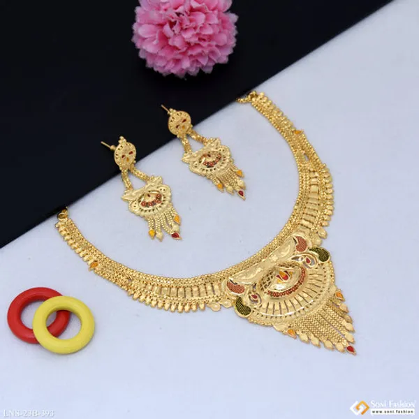 Magnificent_Design_Gold_Plated_Necklace_Set_For_Women_Style_B393