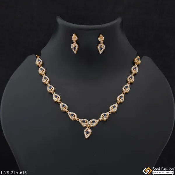 Fashionable_With_Diamond_Designer_Gold_Plated_Necklace_Set_For_Lady_Style_A615