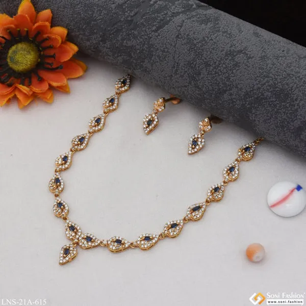 Fashionable_With_Diamond_Designer_Gold_Plated_Necklace_Set_For_Lady_Style_A615