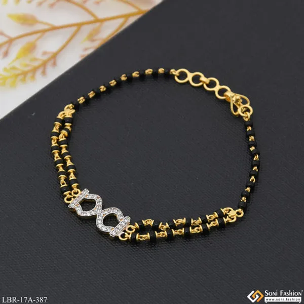1_Gram_Gold_Plated_New_Style_Mangalsutra_Bracelet_For_Women_Style_A387