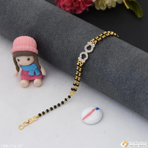 1_Gram_Gold_Plated_New_Style_Mangalsutra_Bracelet_For_Women_Style_A387