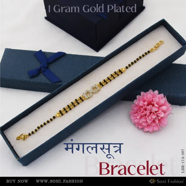 1_Gram_Gold_Plated_New_Style_Mangalsutra_Bracelet_For_Women_Style_A387