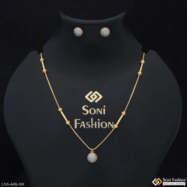 1_Gram_Gold_Plated_Opulent_Design_Necklace_Set_For_Ladies_Style_B309