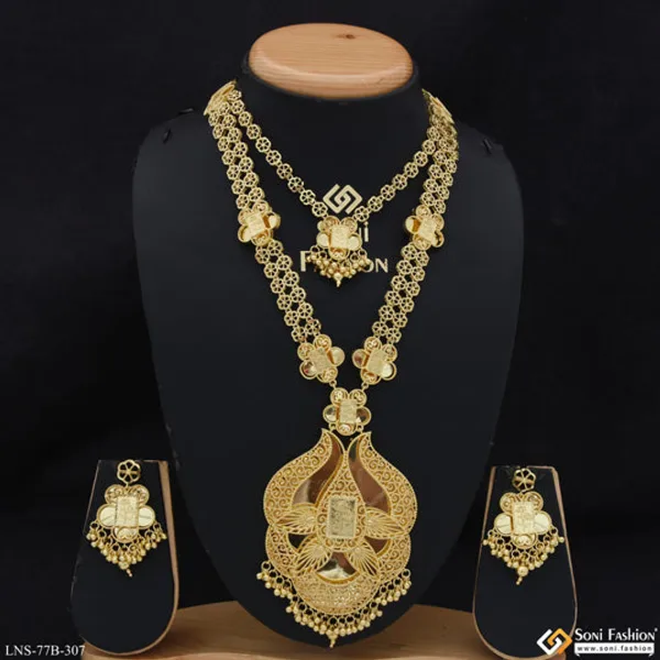 1_Gram_Gold_Plated_Fashionable_Necklace_Set_For_Women_Style_B307