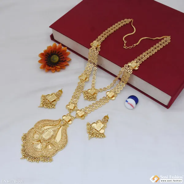 1_Gram_Gold_Plated_Fashionable_Necklace_Set_For_Women_Style_B307
