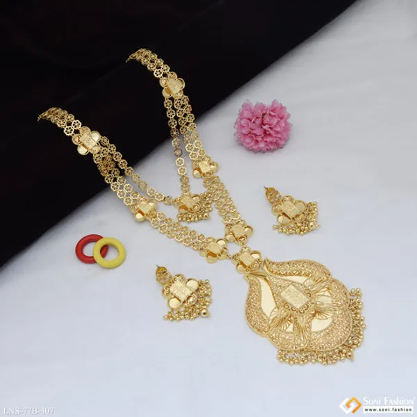 1_Gram_Gold_Plated_Fashionable_Necklace_Set_For_Women_Style_B307