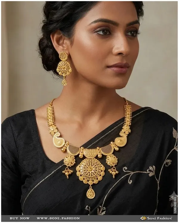 1_Gram_Gold_Plated_Superior_Quality_Necklace_Set_For_Women_Style_B002