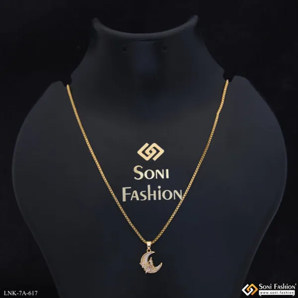Butterfly_On_Half_Moon_Gold_Plated_Chain_Pendant_For_Ladies_Style_A617