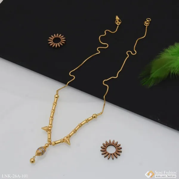 1_Gram_Gold_Plated_With_Diamond_Graceful_Design_Necklace_For_Ladies_Style_A101