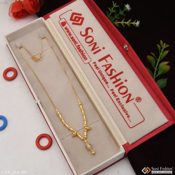1_Gram_Gold_Plated_With_Diamond_Graceful_Design_Necklace_For_Ladies_Style_A101