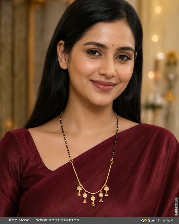1_Gram_Gold_Plated_With_Diamond_Artisanal_Design_Mangalsutra_For_Women_Style_A143