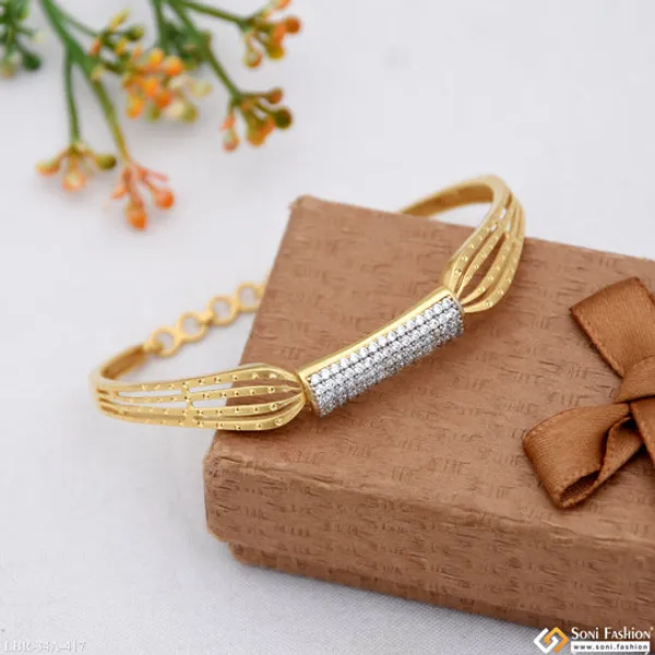 1_Gram_Gold_Plated_Graceful_Design_Bracelet_For_Ladies_Style_A417