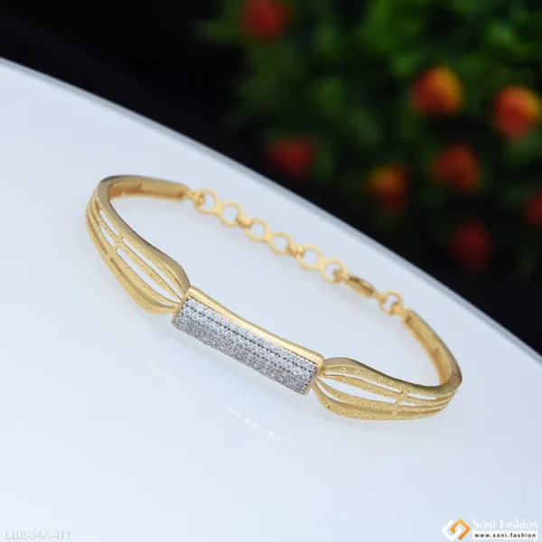 1_Gram_Gold_Plated_Graceful_Design_Bracelet_For_Ladies_Style_A417