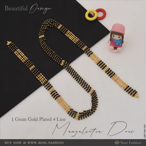 1_Gram_Gold_Plated_4_Line_Beautiful_Design_Mangalsutra_Dori_For_Women_Style_A291