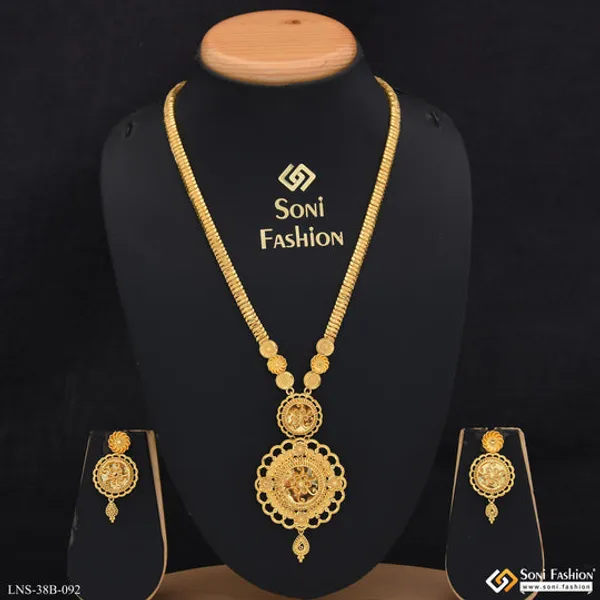 1_Gram_Gold_Plated_Fancy_Design_Rani_Haar_Necklace_Set_For_Women_Style_B092