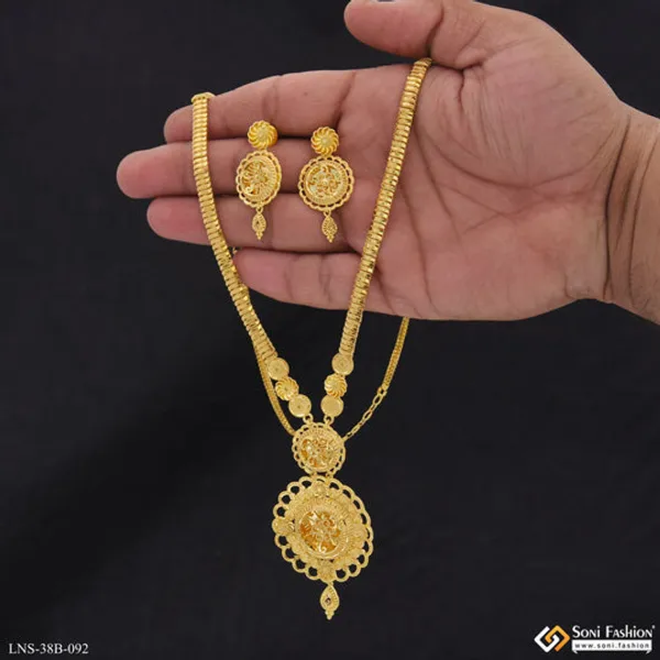 1_Gram_Gold_Plated_Fancy_Design_Rani_Haar_Necklace_Set_For_Women_Style_B092