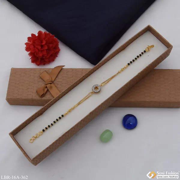 1_Gram_Gold_Plated_Charming_Design_Mangalsutra_Bracelet_For_Women_Style_A362