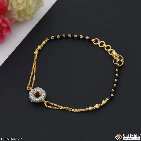 1_Gram_Gold_Plated_Charming_Design_Mangalsutra_Bracelet_For_Women_Style_A362