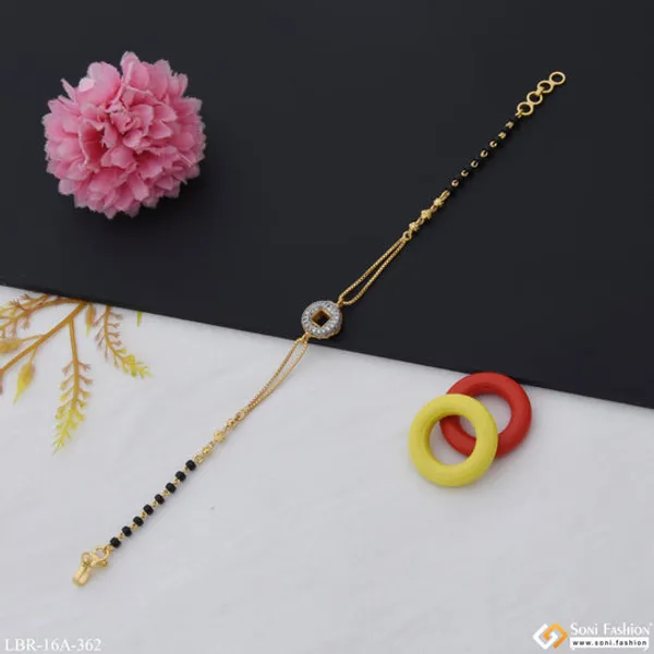 1_Gram_Gold_Plated_Charming_Design_Mangalsutra_Bracelet_For_Women_Style_A362