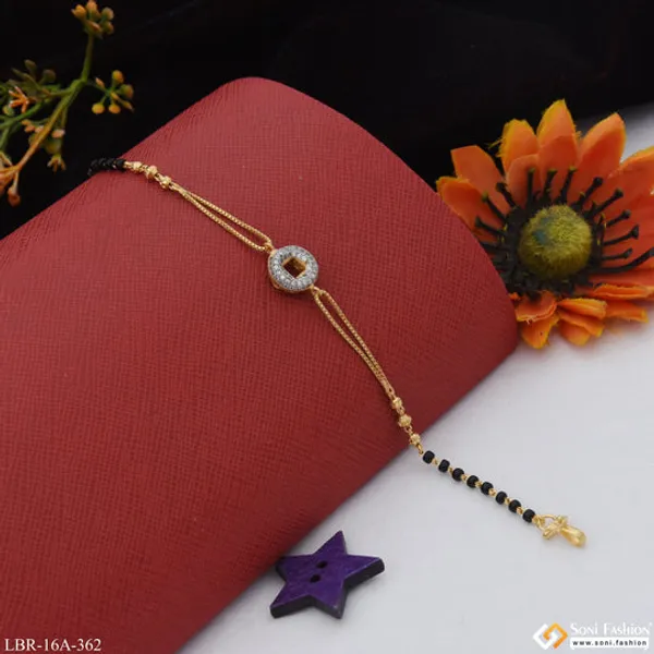 1_Gram_Gold_Plated_Charming_Design_Mangalsutra_Bracelet_For_Women_Style_A362