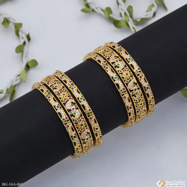 Unique_Design_Gold_Plated_Bangles_For_Women_Style_A065